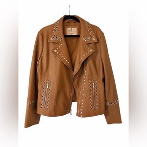 Wilson’s 100% Genuine Leather Studded Moto Jacket – Women’s XXL‎